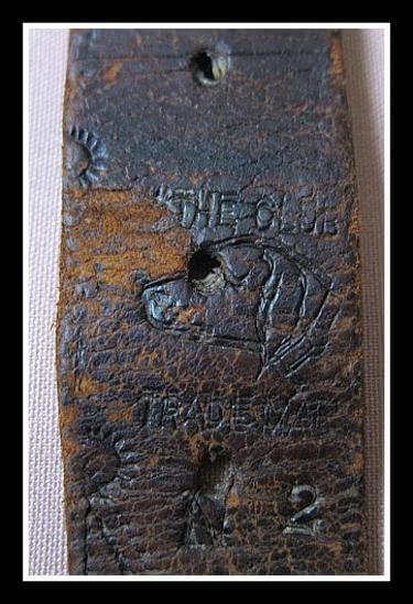 Attractive stamp border tooling of "Old Dog Trademark"