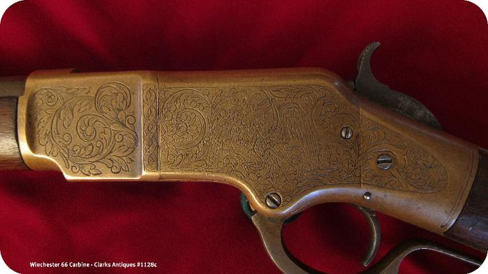 Winchester 1866 Carbine - Mexican snake and eagle engraving